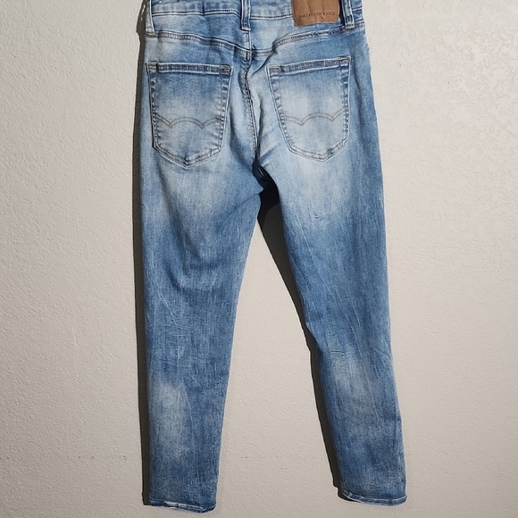American Eagle Jeans Next Level Stretch Slim Blue Cropped Ankle Jeans 28 - Picture 4 of 13